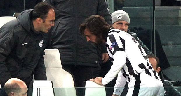 Juventus, tegola Pirlo: salta Roma e Dortmund