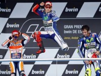 Podio GP Spagna Moto GP Lorenzo Marquez Rossi